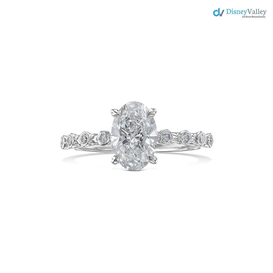 IGI Certified Oval Cut D/VVS2 Lab Grown Diamond Engagement Ring - DisneyValley