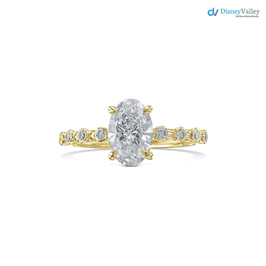 IGI Certified Oval Cut D/VVS2 Lab Grown Diamond Engagement Ring - DisneyValley