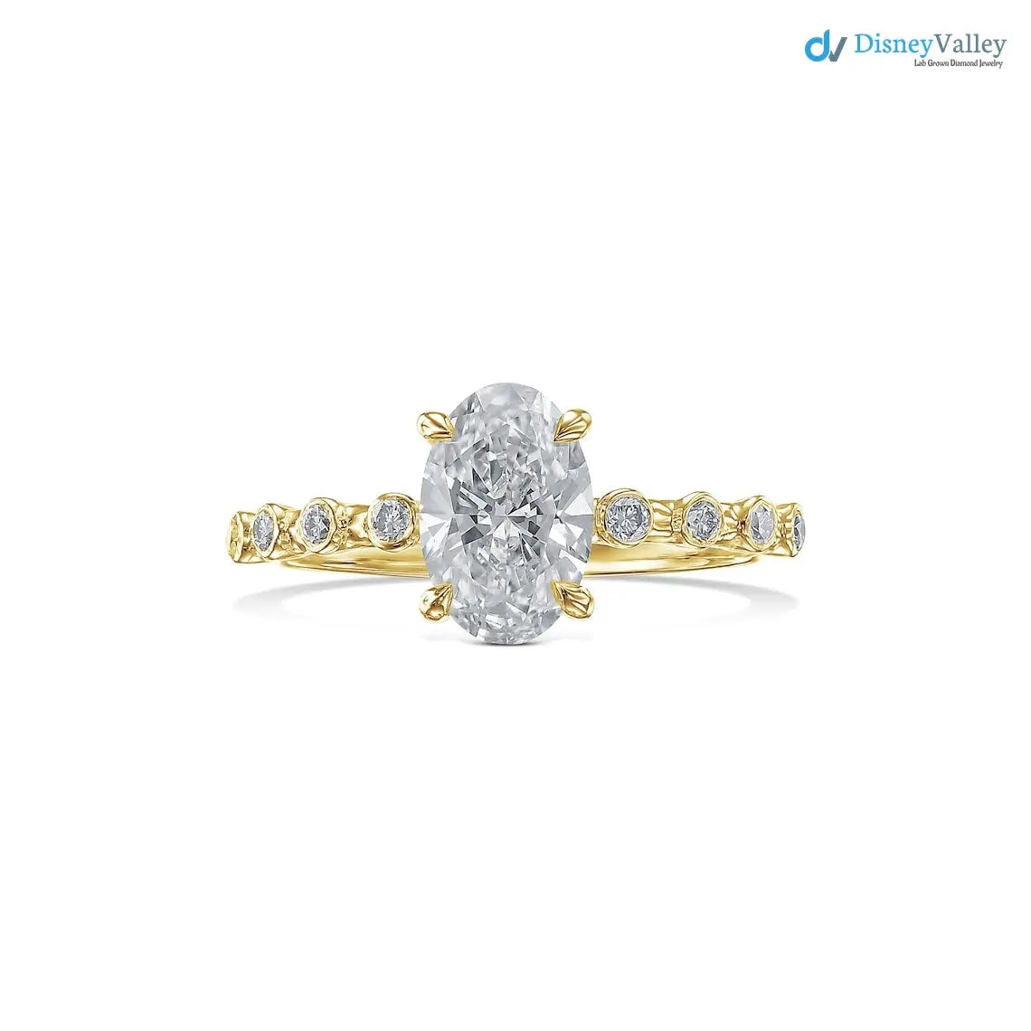 IGI Certified Oval Cut D/VVS2 Lab Grown Diamond Engagement Ring - DisneyValley