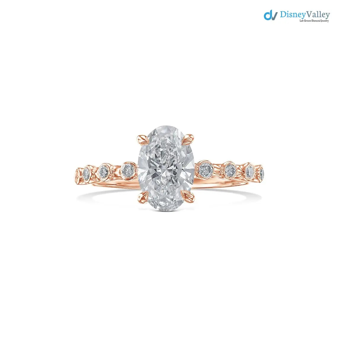 IGI Certified Oval Cut D/VVS2 Lab Grown Diamond Engagement Ring - DisneyValley