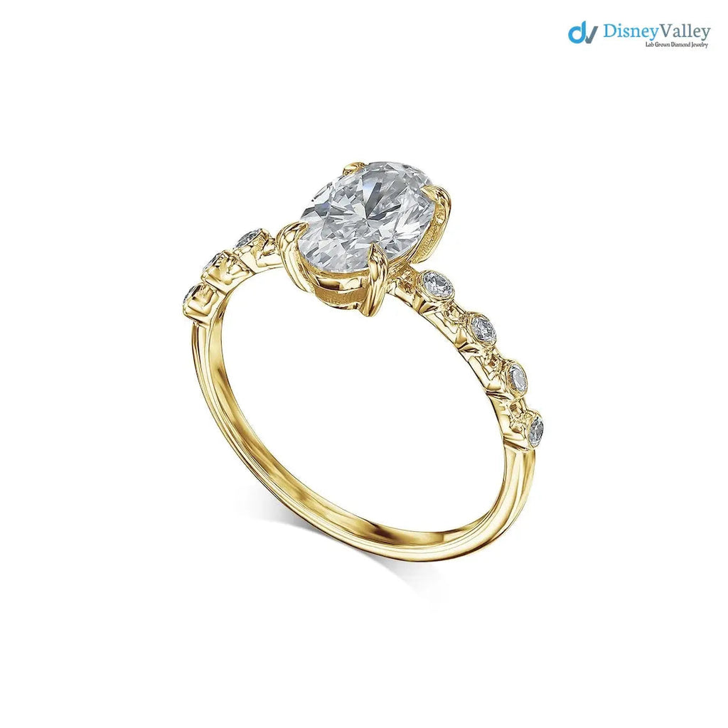 IGI Certified Oval Cut D/VVS2 Lab Grown Diamond Engagement Ring - DisneyValley