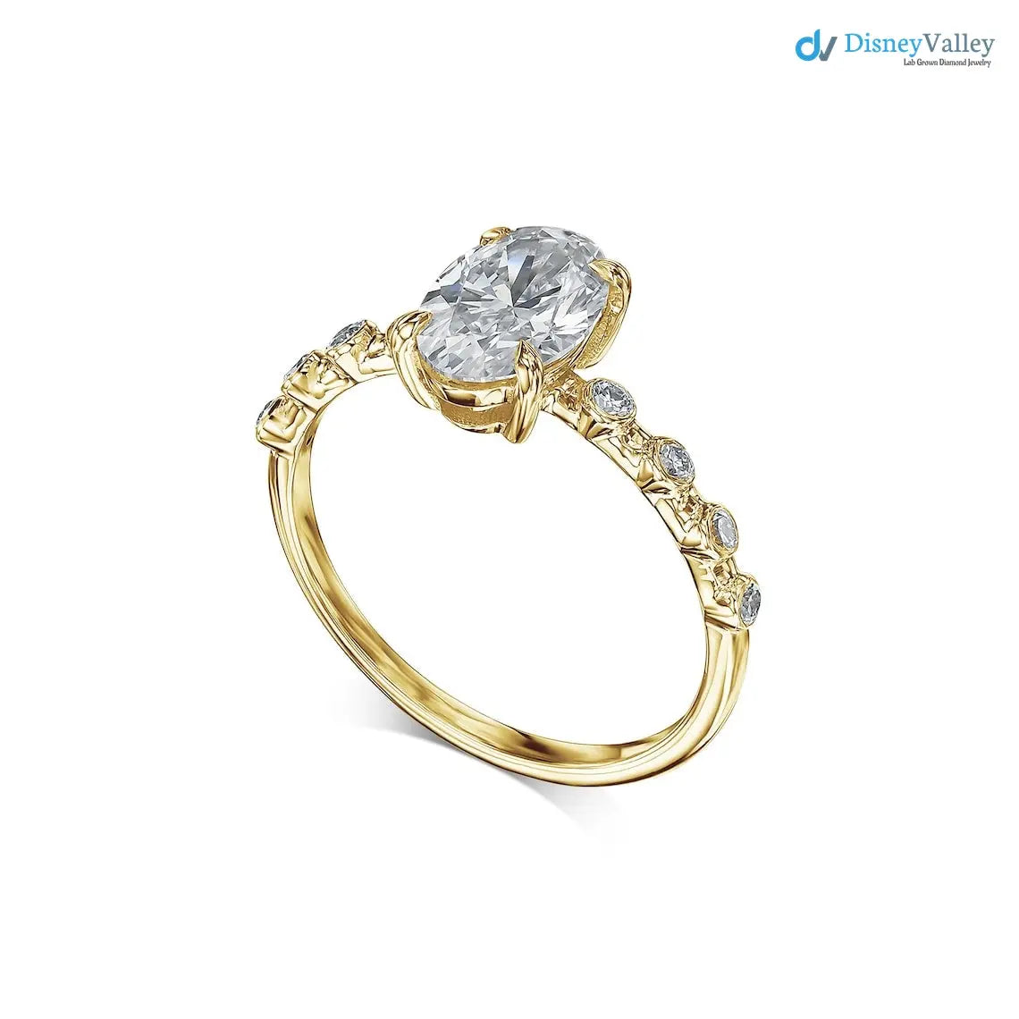 IGI Certified Oval Cut D/VVS2 Lab Grown Diamond Engagement Ring - DisneyValley