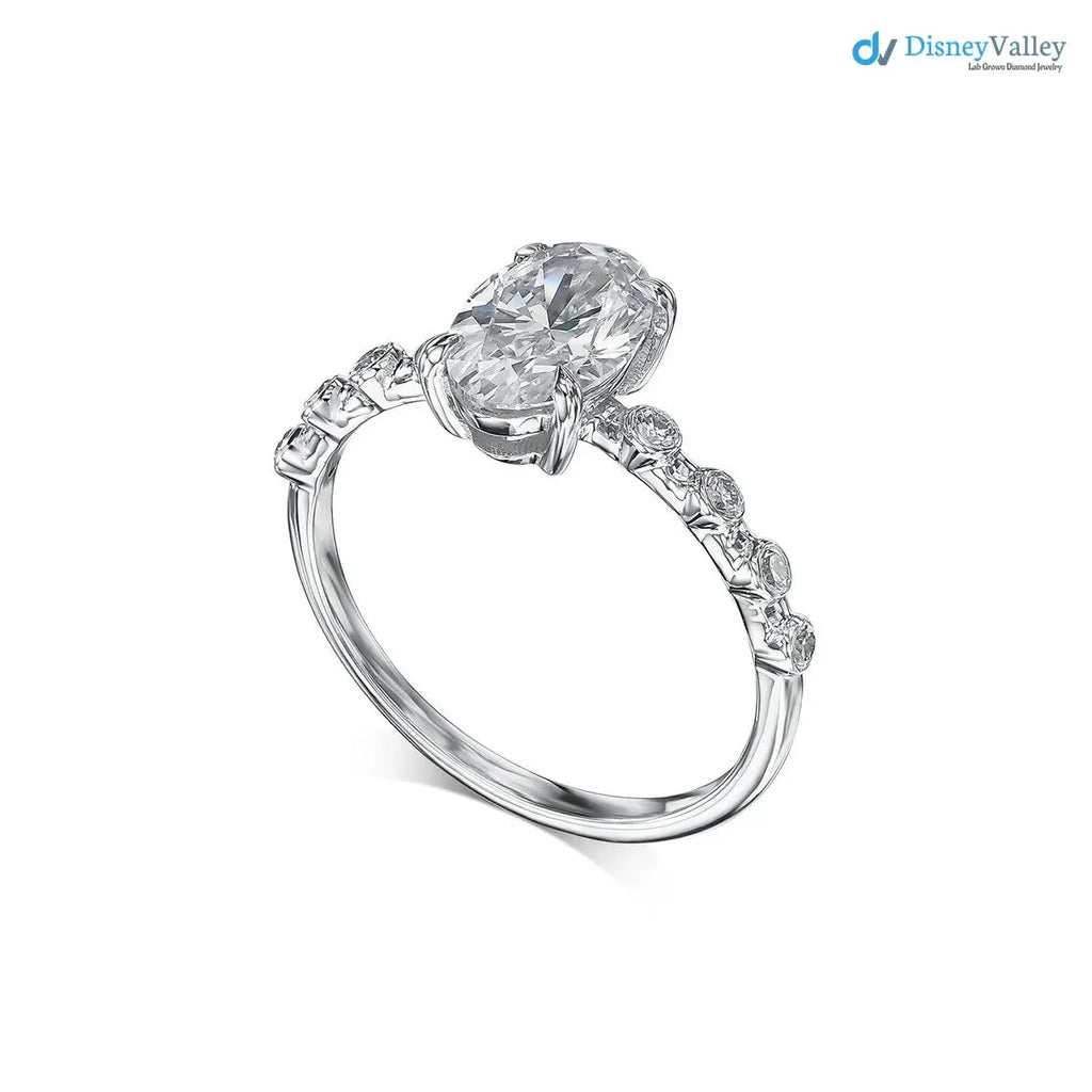 IGI Certified Oval Cut D/VVS2 Lab Grown Diamond Engagement Ring - DisneyValley