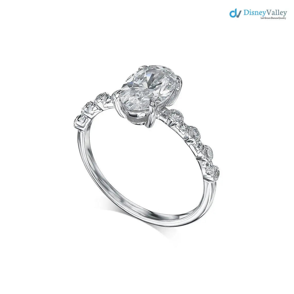 IGI Certified Oval Cut D/VVS2 Lab Grown Diamond Engagement Ring - DisneyValley