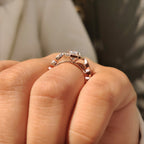 Portuguese Cut Diamond Ring in Milgrain Vintage Style