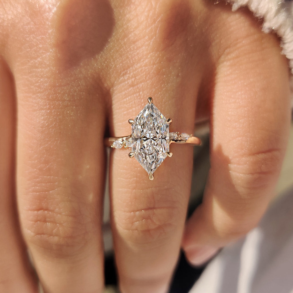 Dutch Marquise Cut Ring with Marquise Side Stones
