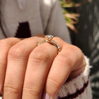 Vintage Style Marquise Lab Grown Diamond Ring with Milgrain Details