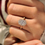 Radiant Cut Ring with Round Cut Pave Band