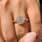 Vintage Style Asscher Cut Diamond Ring in Milgrain Details