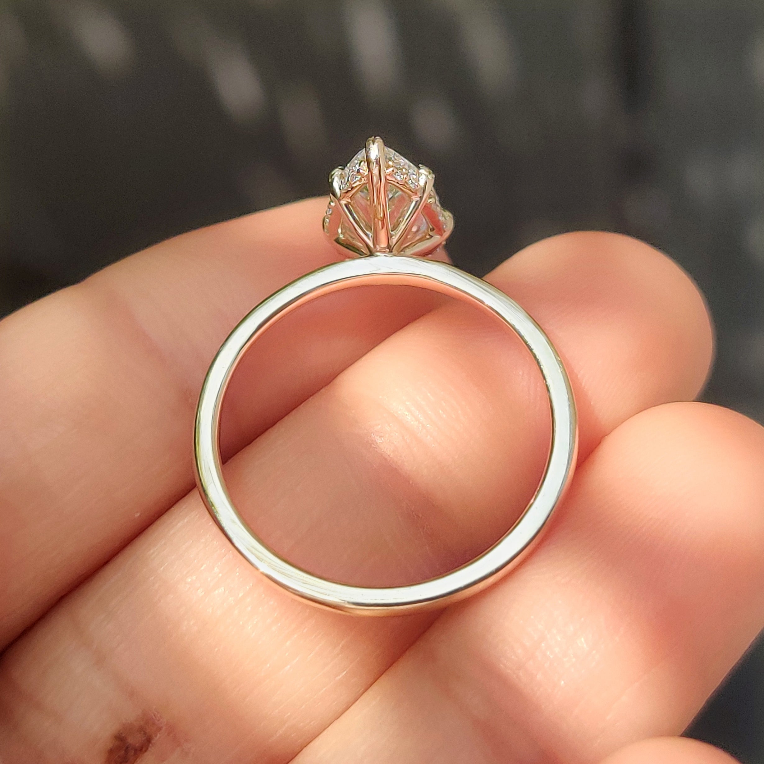 Solitaire Style Pear Diamond Engagement Ring