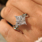Nature Inspired Dutch Marquise Diamond Ring With Cluster Setting
