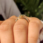 Green Dutch Marquise Engagement Ring in Leaf Details