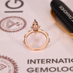 Elongated Marquise Engagement Ring In Distance Pave Style