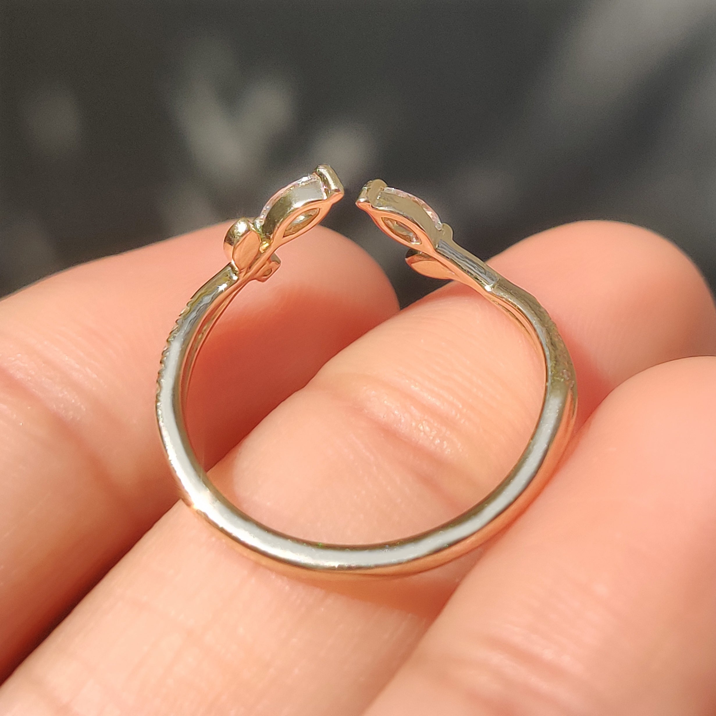 Nature Inspired Stackable Wedding Band in Open Gap Setting