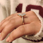 Solitaire Style Dutch Marquise Engagement Ring in Cathedral Setting