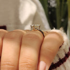 Lozenge Cut Engagement Ring in Solitaire Style