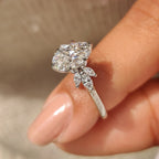 Oval Cut Diamond Ring With Side Stone Style In Muse Setting