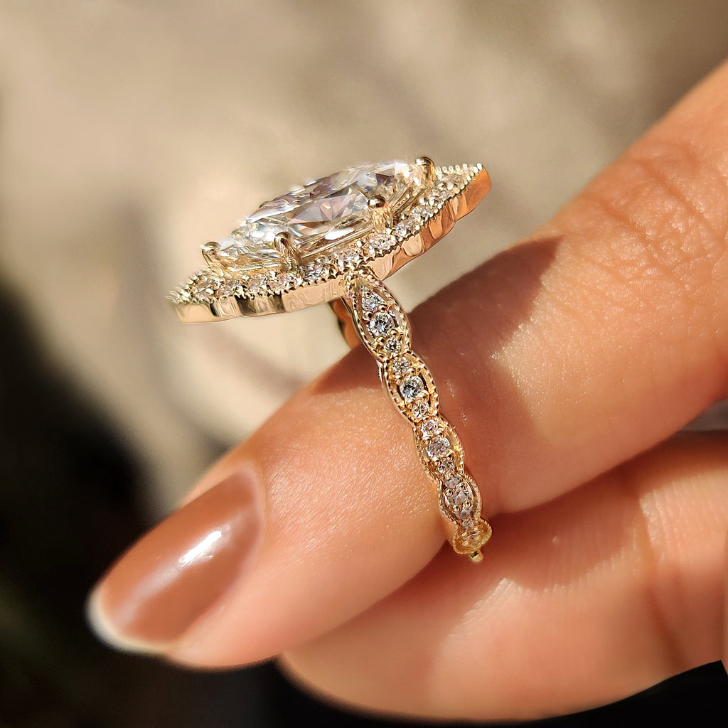 Dutch Marquise Engagement Ring in Vintage Style