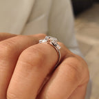 Three Stone Style Dutch Marquise Diamond Ring With Pear Side Stone