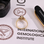 Three Stone Yellow Oval Cut Engagement Ring With Trillion Side Stone