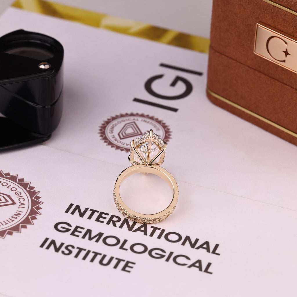 IGI Certified 10-12 Carat Marquise Diamond Ring in Solitaire Style