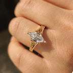 Hexagon Step Solitaire Diamond Ring In Milgrain Details