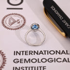 Blue Marquise Cut Diamond Ring in Halo Style