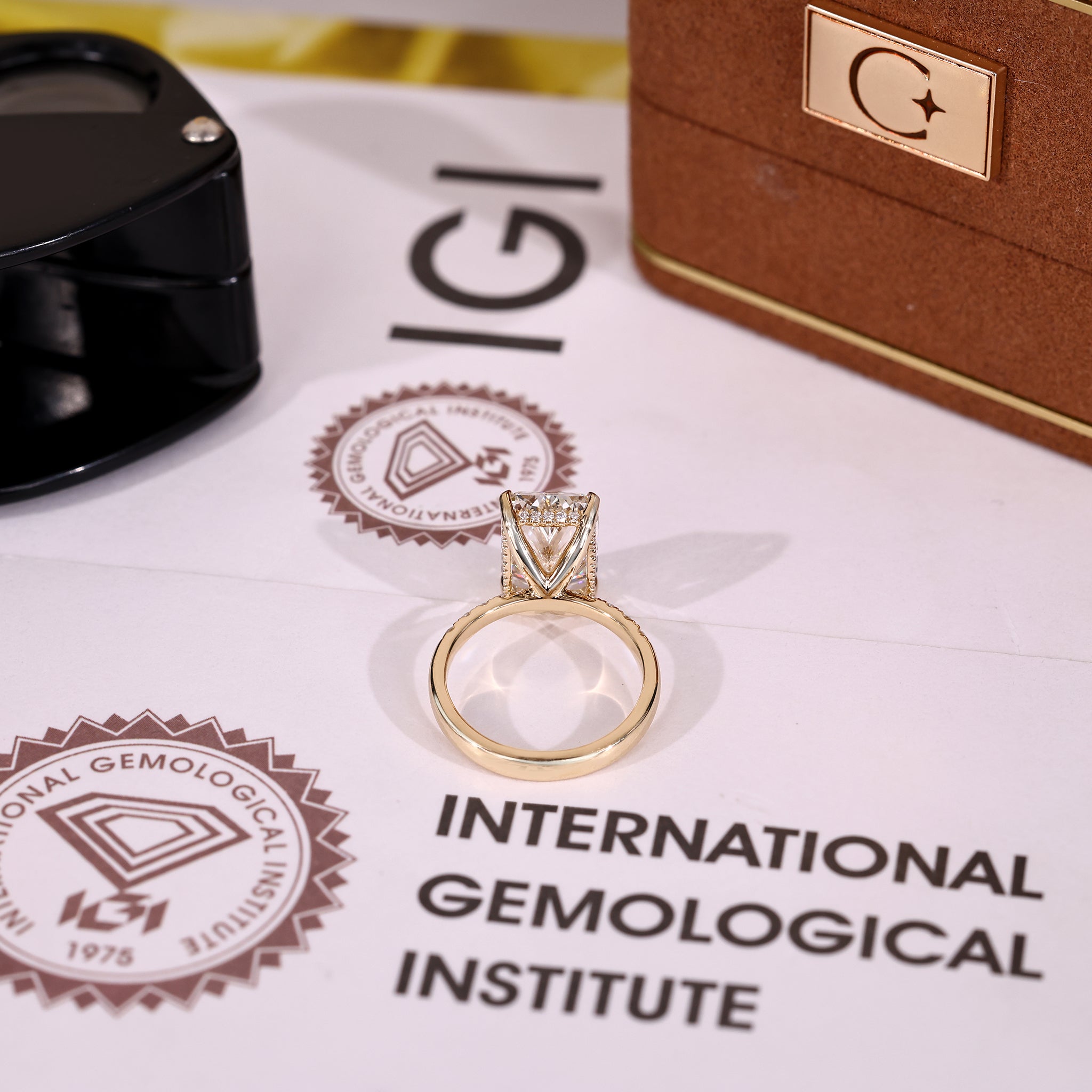 IGI Certified 5 Carat Radiant Cut Diamond Ring in Pave Setting