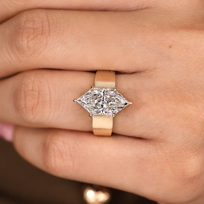 Solitaire Style 4 Carat Dutch Marquise Diamond Ring