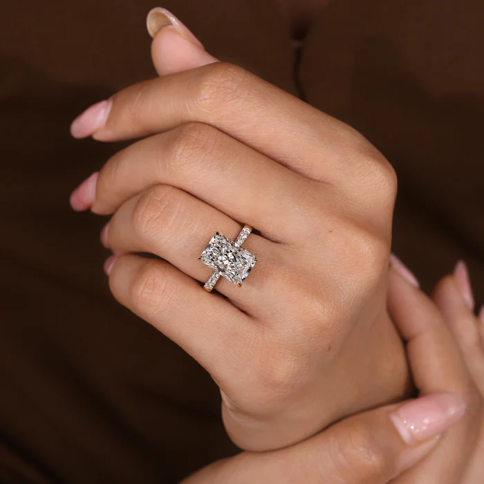 2 Carat Radiant Cut Diamond Ring in Pave Setting