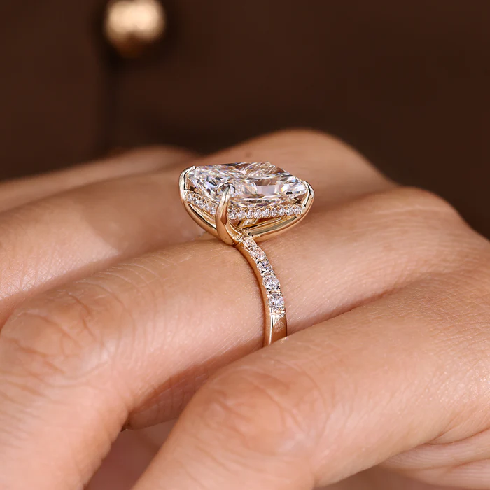 2 Carat Radiant Cut Diamond Ring in Pave Setting