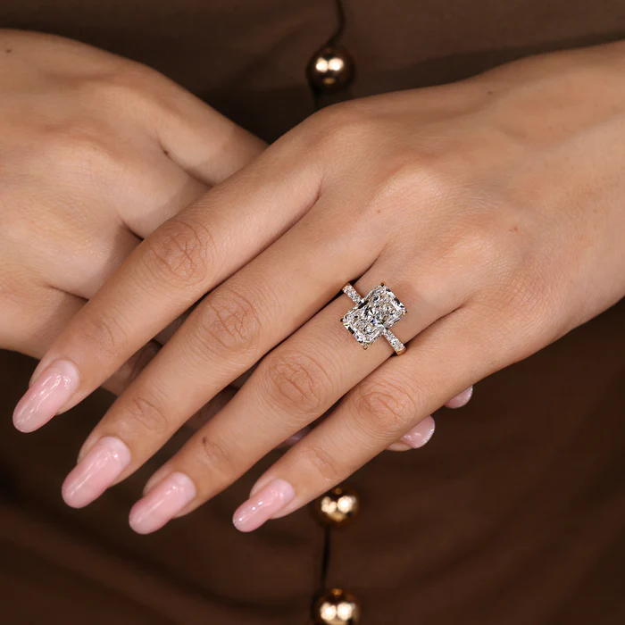 2 Carat Radiant Cut Diamond Ring in Pave Setting