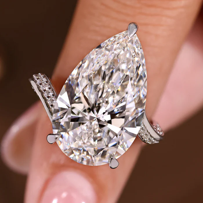 2 Carat Pear Diamond Ring in Bypass Setting