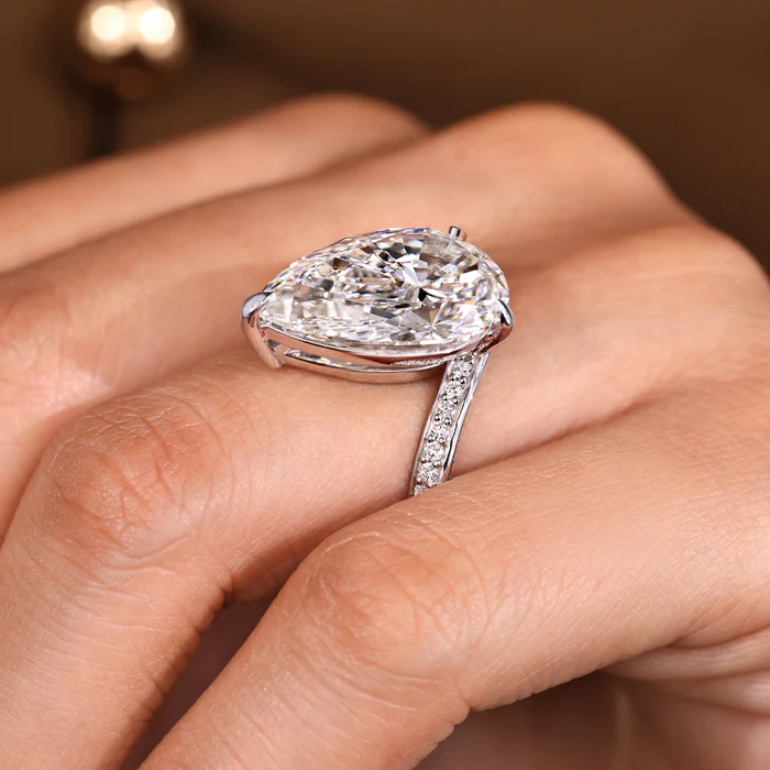 2 Carat Pear Diamond Ring in Bypass Setting
