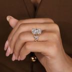2 Carat Oval Cut Diamond Ring in Cluster Setting
