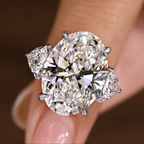 2 Carat Oval Diamond Ring in Three Stone Style