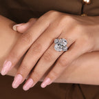 2 Carat Oval Diamond Ring in Three Stone Style