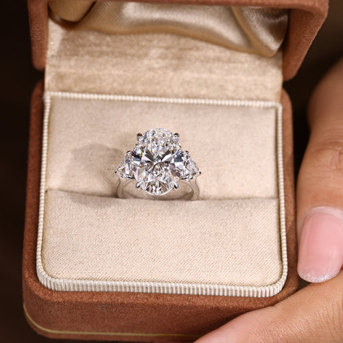 2 Carat Oval Diamond Ring in Three Stone Style