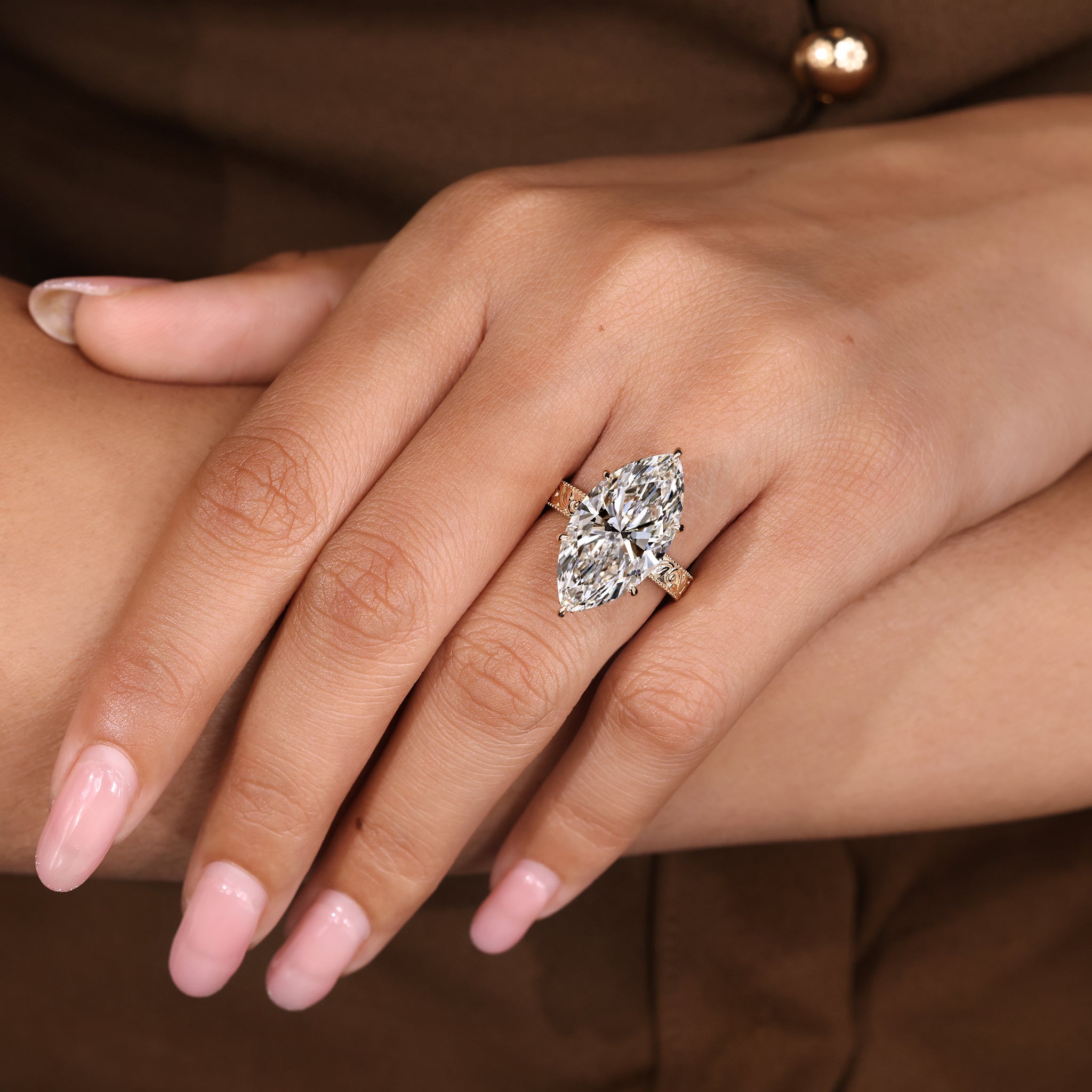 2 Carat Marquise Diamond Ring in Solitaire Style Main image