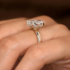 2 Carat Oval Cut Diamond Hidden Halo Engagement Ring