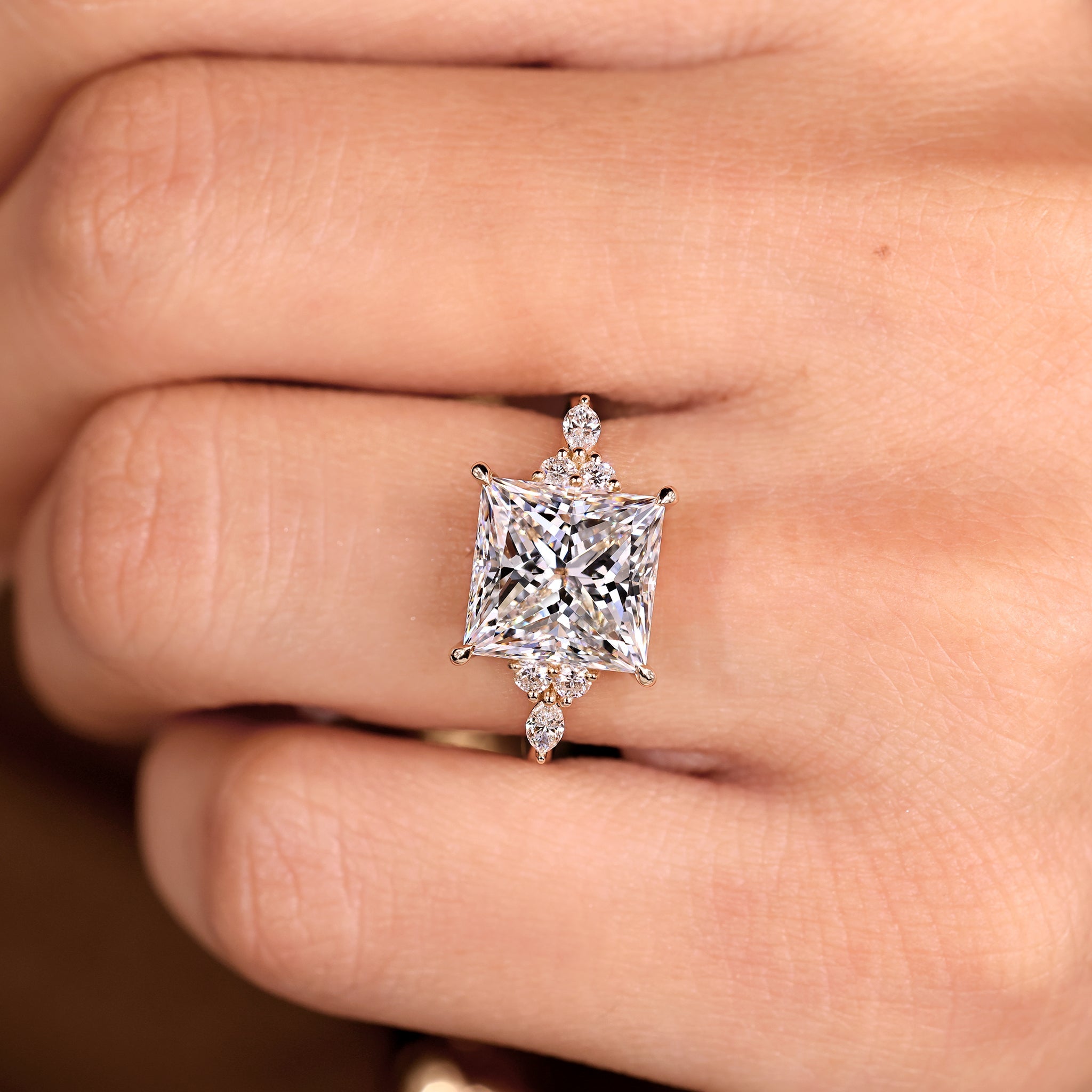 2.21 Carat Princess Cut Diamond Ring in Muse Setting