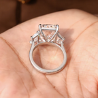 2 Carat Radiant Cut Diamond Ring with Trapezoid Side Stones