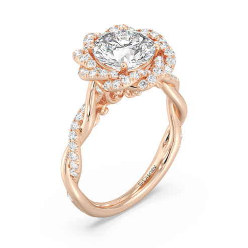 Enchanted Star And Gold Disney Princess Belle Pavé Rose Engagement Ring Secondary image