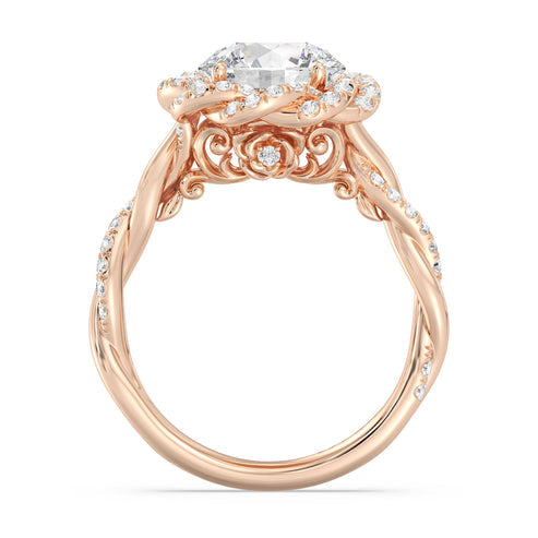 Enchanted Star And Gold Disney Princess Belle Pavé Rose Engagement Ring