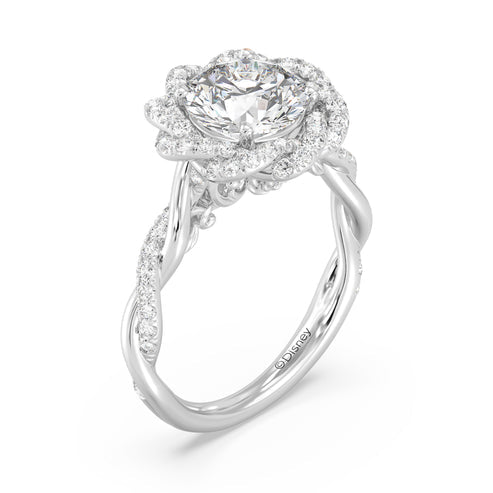 Enchanted Star And Gold Disney Princess Belle Pavé Rose Engagement Ring