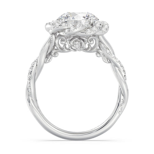 Enchanted Star And Gold Disney Princess Belle Pavé Rose Engagement Ring