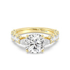 Enchanted Star Diamond And Gold Disney Princess Cinderella Three Stone Carriage Engagement Ring