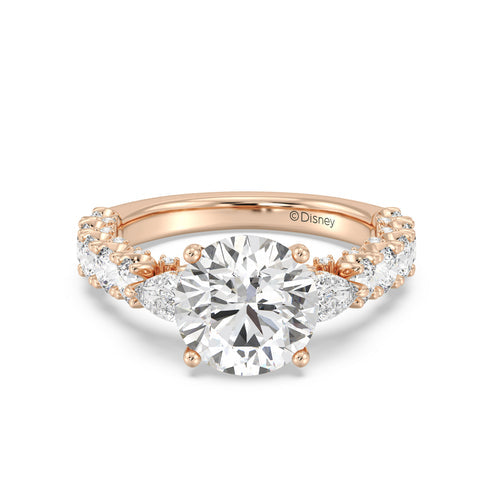 Enchanted Star Diamond And Gold Disney Princess Cinderella Three Stone Carriage Engagement Ring Main image