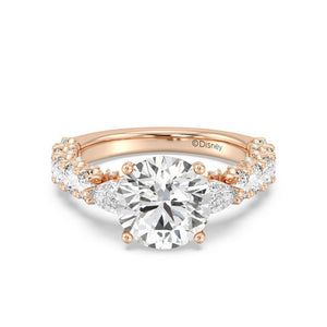 Enchanted Star Diamond And Gold Disney Princess Cinderella Three Stone Carriage Engagement Ring