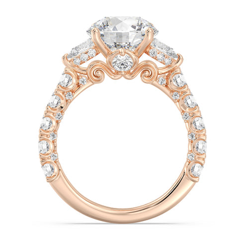 Enchanted Star Diamond And Gold Disney Princess Cinderella Three Stone Carriage Engagement Ring